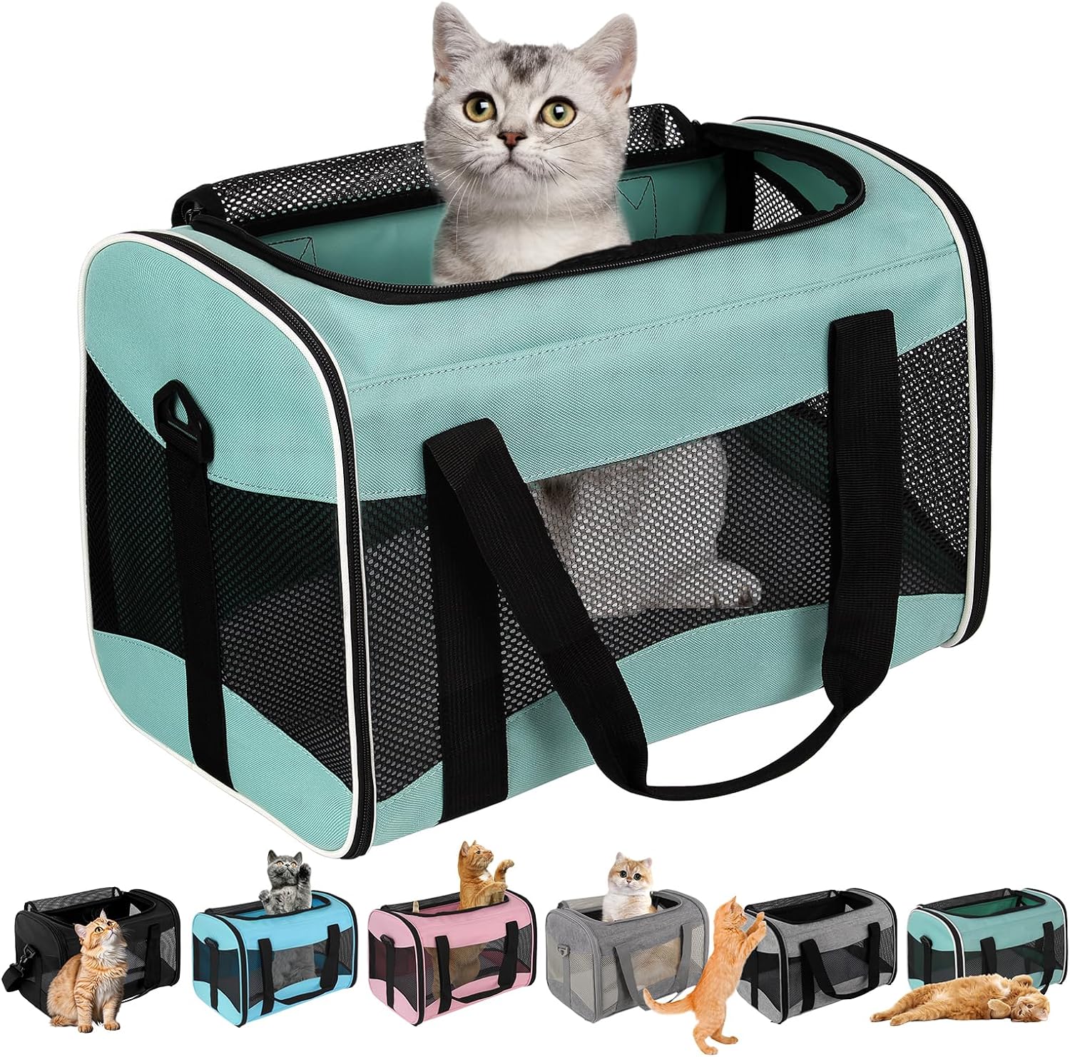 Soft-Sided Cat Carrier for Large Cats (17x11x11)