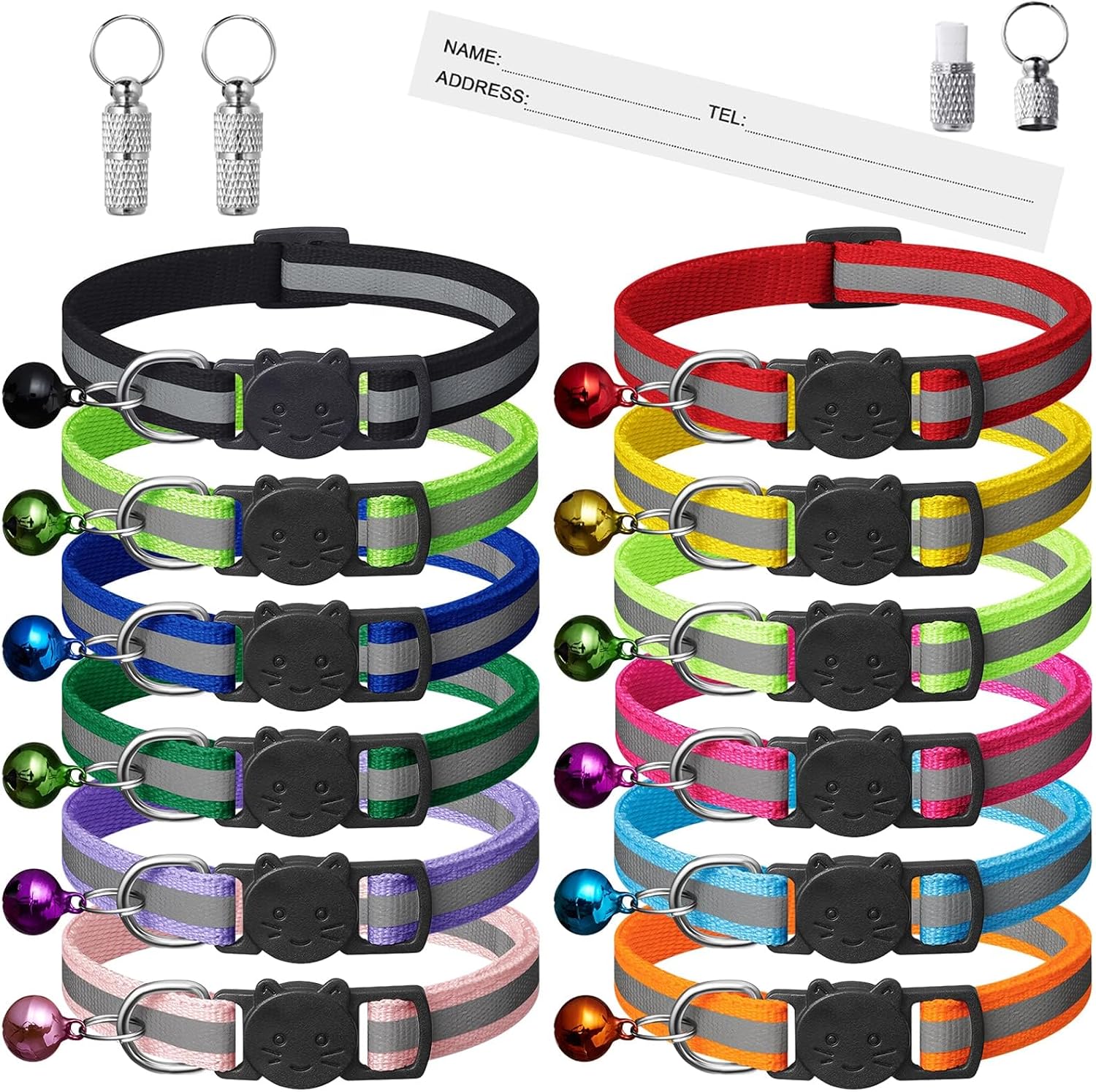 12-Pack Reflective Breakaway Collars