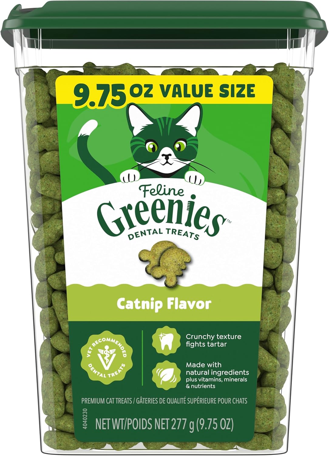 Greenies Feline Dental Treats, Catnip, 9.75 oz