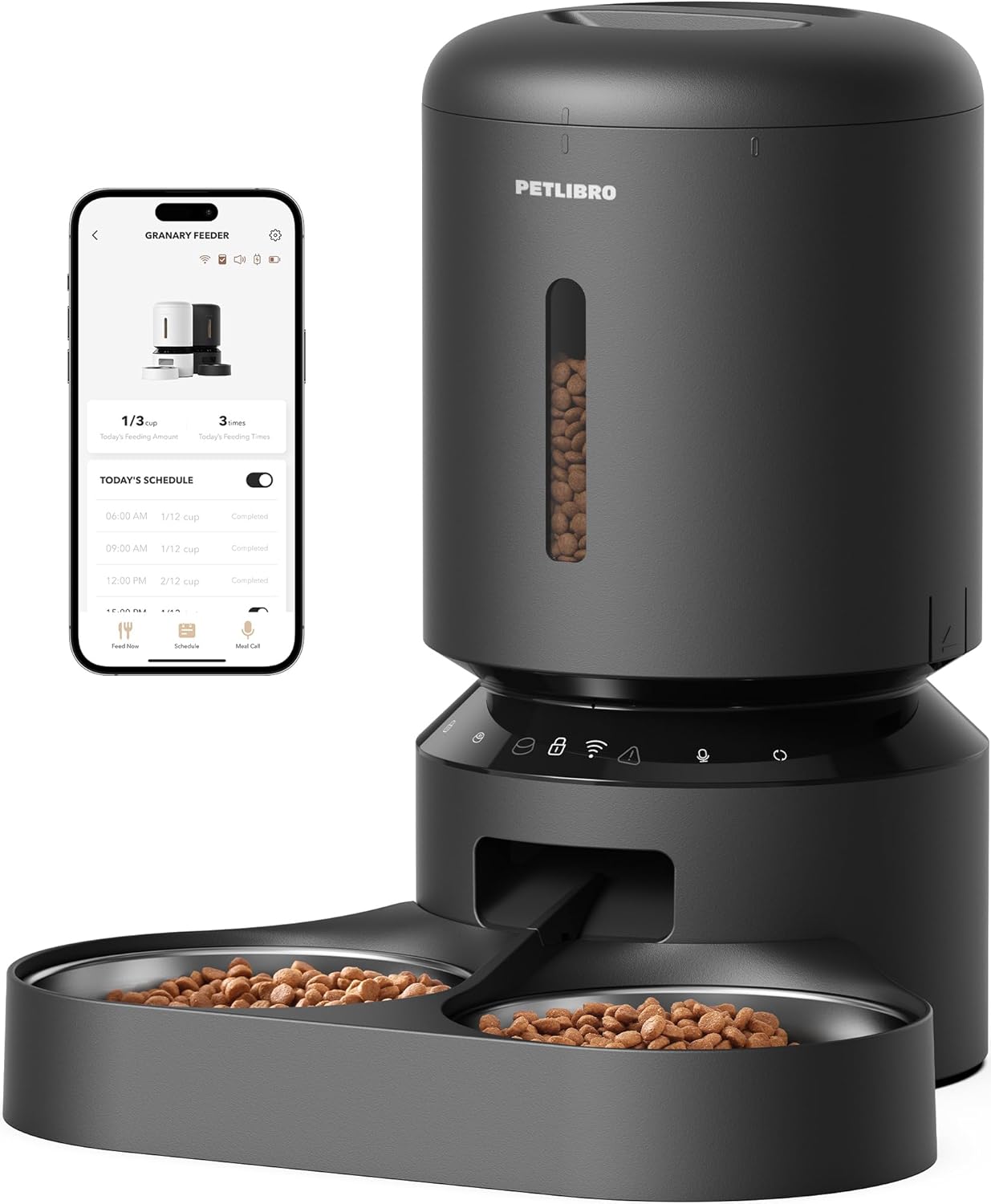 PETLIBRO WiFi Automatic Cat Feeder for 2 Cats with Dual Stainless Steel Bowls