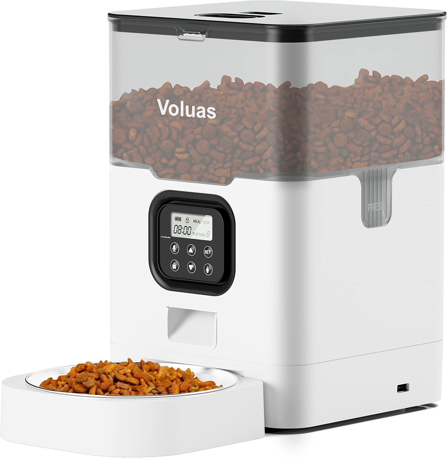 VOLUAS Automatic Cat Feeder 4L Timed Dry Food Dispenser