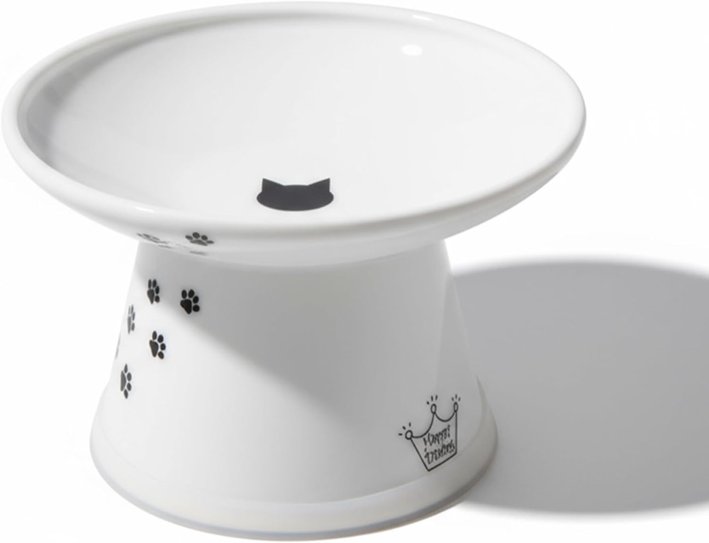 Necoichi extra wide elevated porcelain cat food bowl