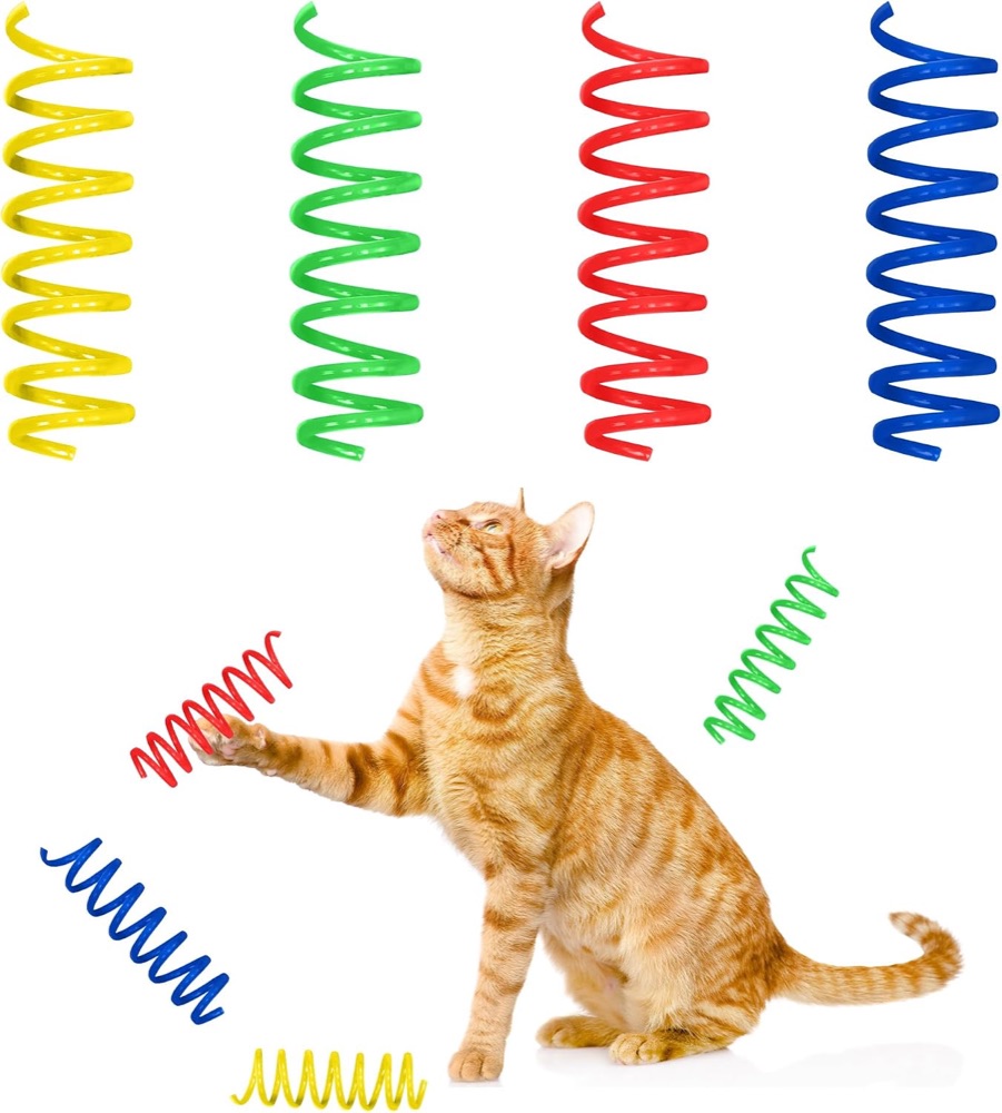 SPOT colorful plastic spring cat toys for kittens