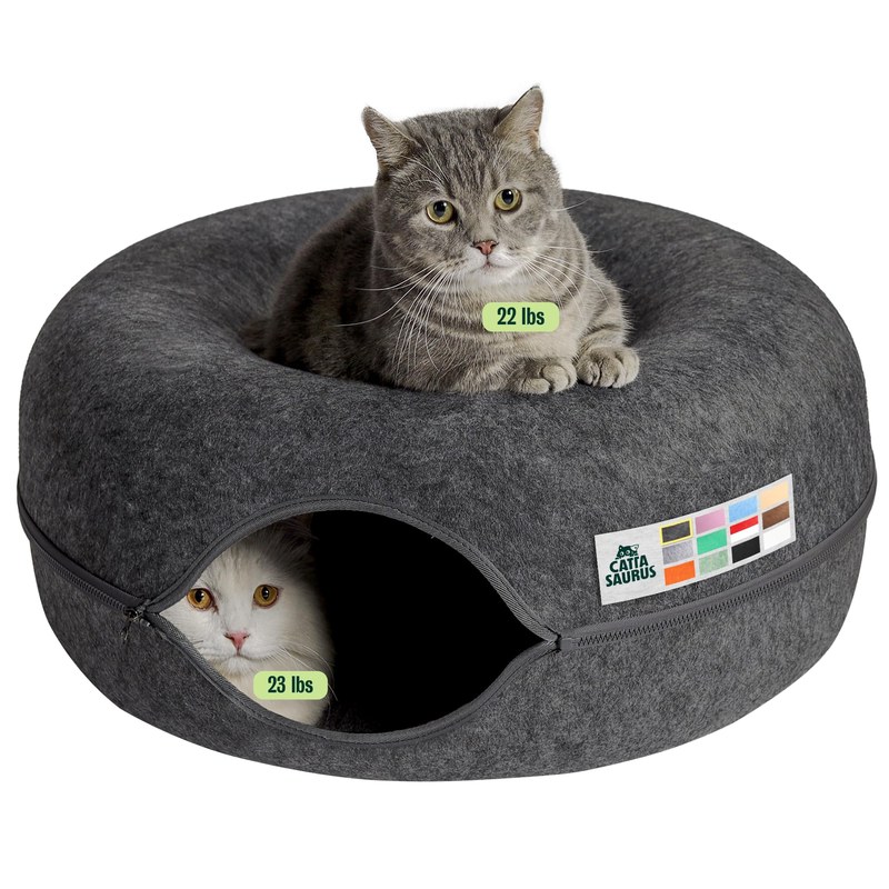 Peekaboo Cat Cave Donut for Large Cats