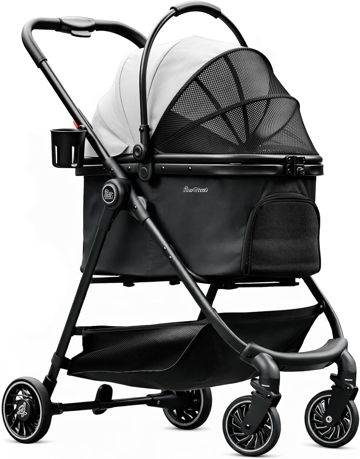 Pet Stroller with Detachable Carrier