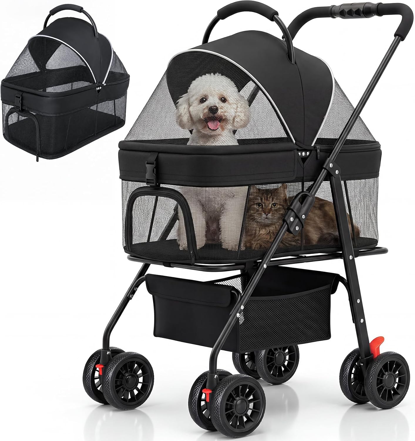 Pet Stroller with Panoramic Mesh