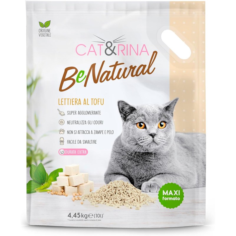 Cat&Rina 10L Tofu Katzenstreu, Plant-Based Clumping