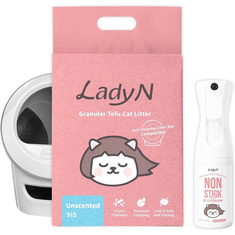 Cat Litter Box Optimizer Set – Granular Tofu Litter & Non-Stick Spray