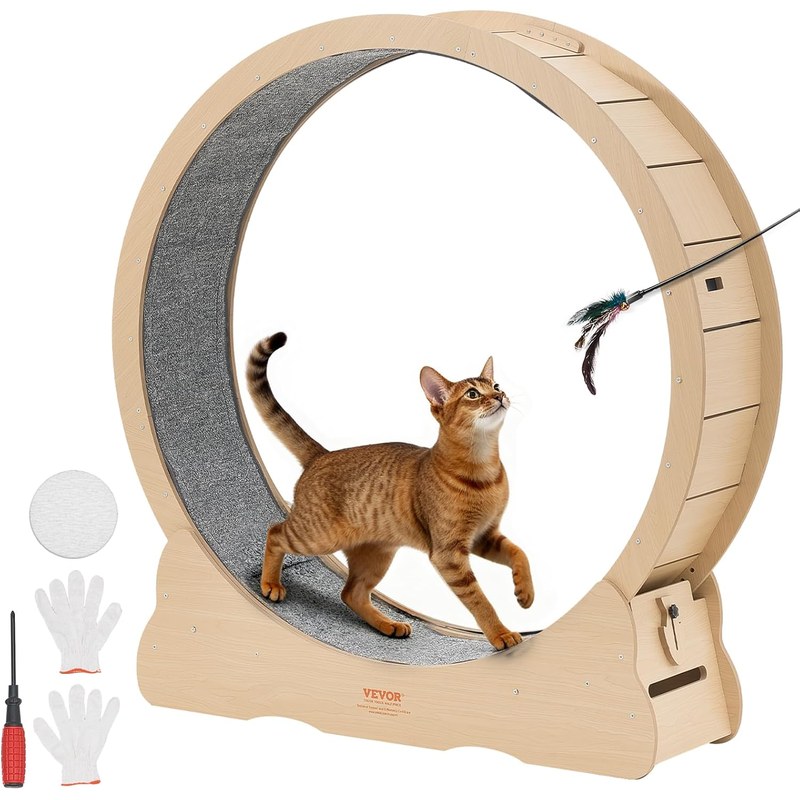 VEVOR 48 inch Wooden Cat Running Wheel